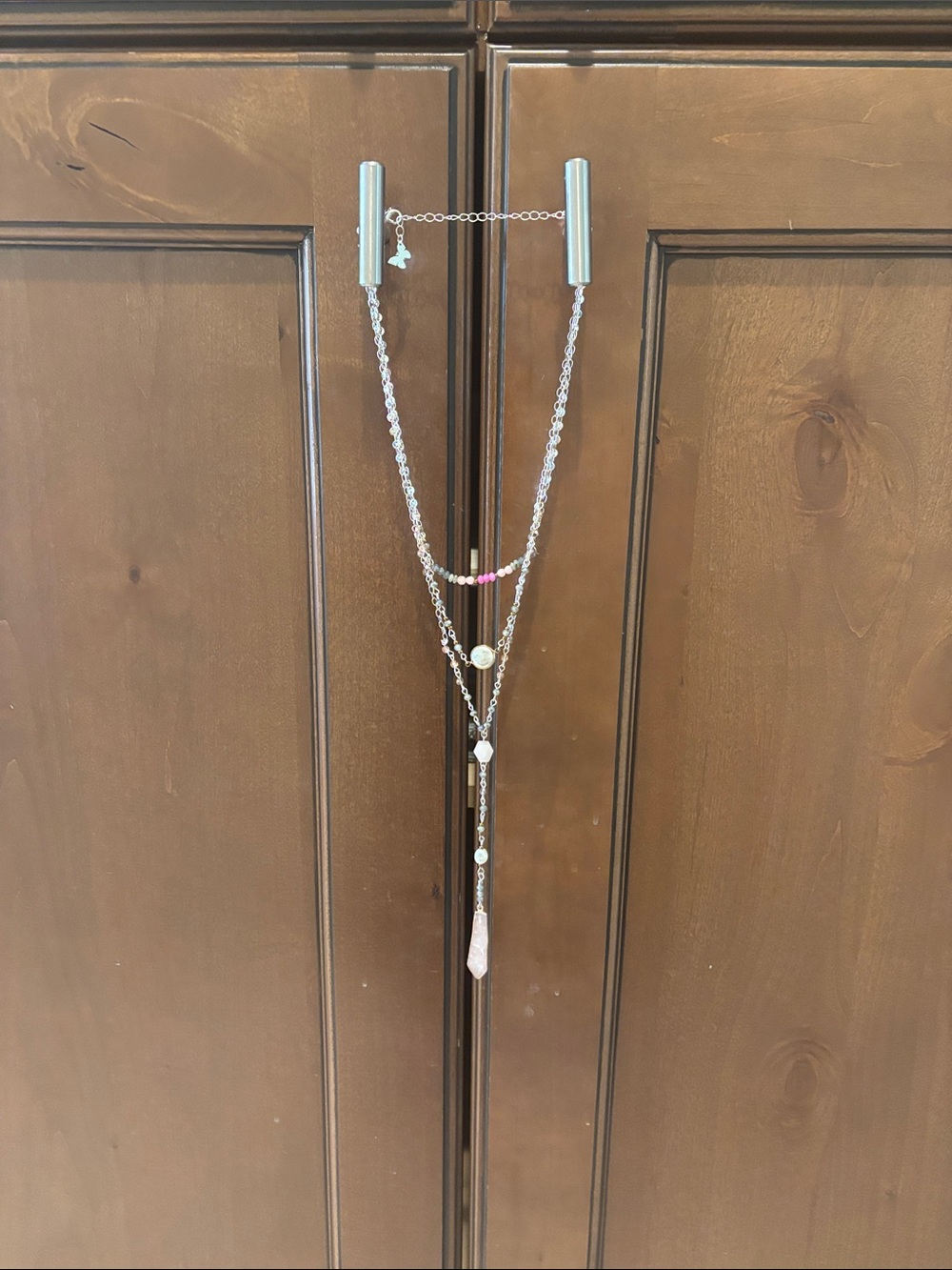 Beaded lariat 3 chain necklace new
